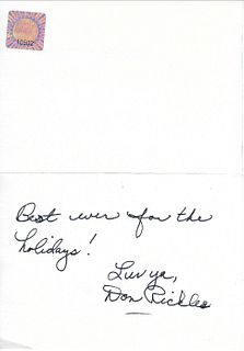 Don Rickles signed original hand drawn Christmas card