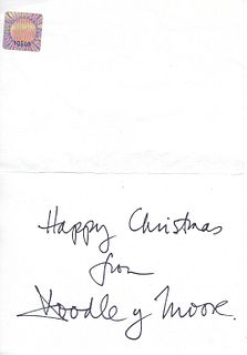 Dudley Moore signed hand drawn Christmas Card
