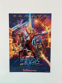 Guardians of the Galaxy cast signed Japanese mini poster