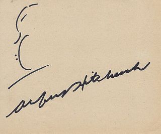 Alfred Hitchcock signed original hand drawn sketch