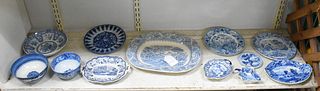 Group of (12) English Blue & White Transferware Dishes.