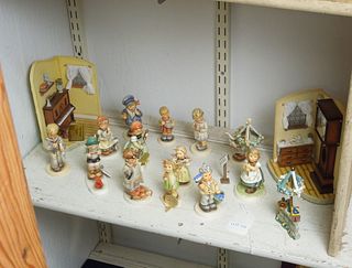 (14) Hummel Figurines & 2 Dioramas.