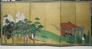 Oriental 6-Panel Half Screen.