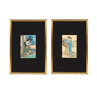 (2) Antique Japanese Woodblock Prints 