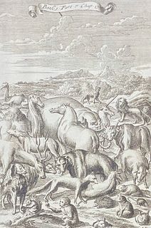 Descartes & Le Grand - Mammal Tableau including Unicorn, Monkey, Squirrel, Camel, Horse, Elephant, Bear, Lion, etc.