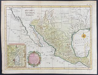 Robertson & Tardieu - Map of lower North America including California as a peninsula, Texas, Mexico