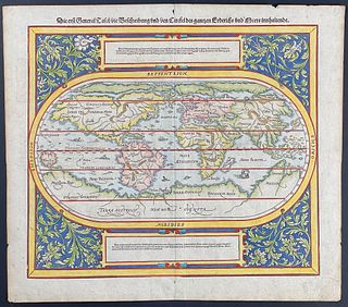 Munster, pub. 1598 - Map of the World including Americas