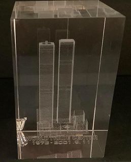 WORLD TRADE CENTER CRYSTAL PAPERWEIGHT
