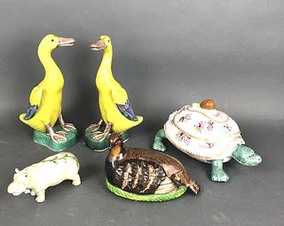 Animal Porcelain Figures & Lidded Containers