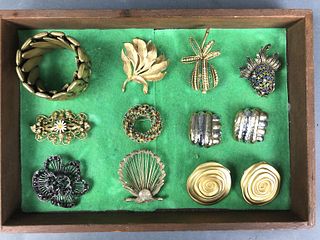 A Group of 10 Pieces of Costume Jewelry