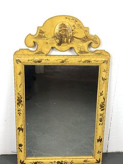 Baker Yellow Paint Decorated Mirror.