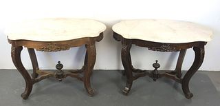Pair of Victorian Style Mahogany Side Tables