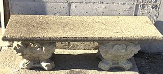 A Pair of Portland Cement Garden Benches