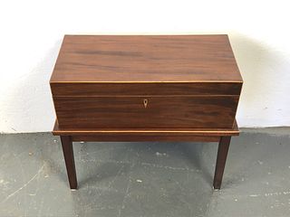 19th C Mahogany Writing Box on Later Stand