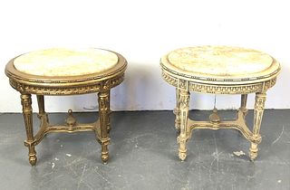 2 Louis the XVl Style Marbletop Side Tables