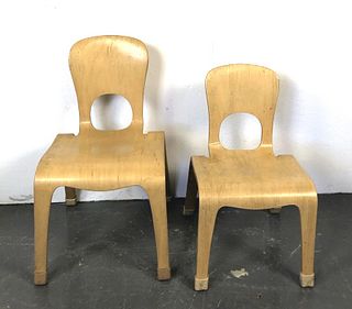 2 Bent Plywood Children's Chairs