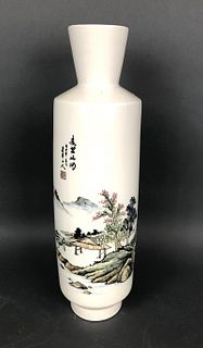 Asian Scenic Signed Porcelain Vase