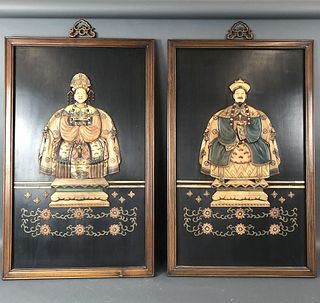 Framed Emperor & Empress Relief Panel