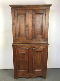 19th Century Fruitwood Stepback Cabinet