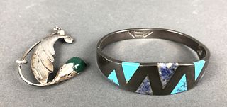 Mexican Silver & Turquoise Bracelet