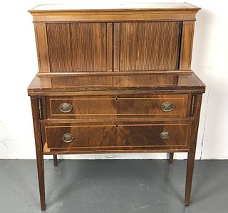 19th C. Mahogany & Tambour Wood Desk