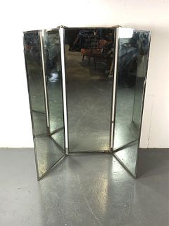3 Fold Chrome Framed Shop Mirror