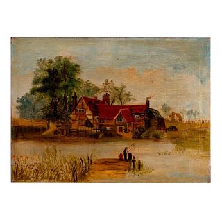 H. Field Antique Oil Painting on Canvas