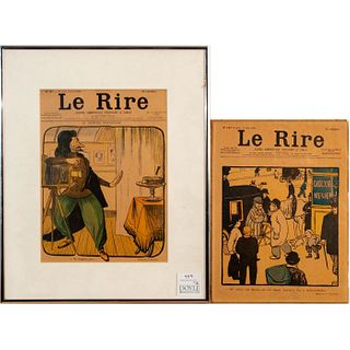 2pc Antique Le Rire Magazine Color Prints