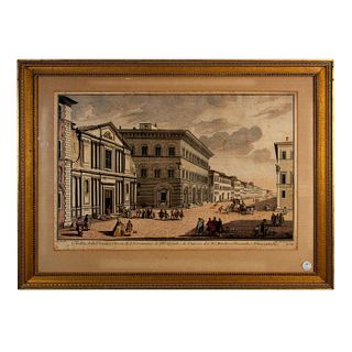 Antique Italian Hand Colored Etching Giuseppe Zocchi