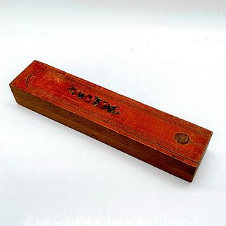 Vintage Crayon and Pencil Holder With Sliding Lid