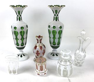 Group of Bohemian Style Glass