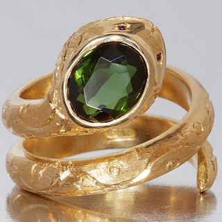 18 CT GOLD SERPENT RING