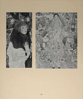Gustav Klimt (After) - Der Pelzkragen/Damen-Bildnis