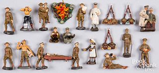 Elastolin painted composition military figures