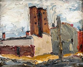 Arnold Sharrad Oil, Brooklyn, Two Towers