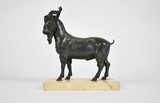 Grand Tour Bronze Figure of a Goat, 19thc.