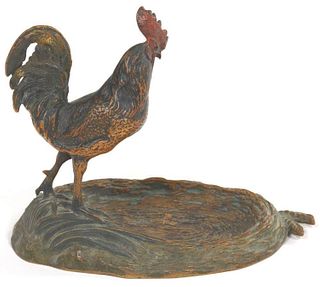 Cold Painted Bronze Rooster Vide Poche, Tiffany & Co.