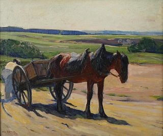 Henry George Keller Oil, Horse and Cart