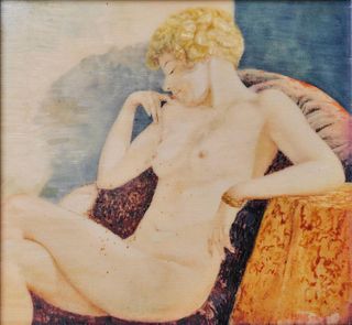 Josef Plank (?) Oil, Nude Study