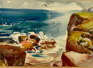 Kae Dorn Cass Watercolor, Gull Haven