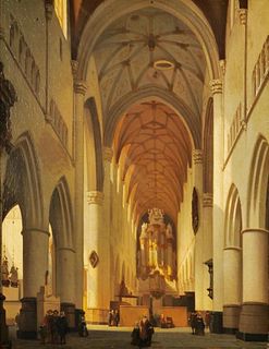 Jan Jacob Schenkel Oil, Interior of Utrecht Cathedral