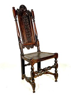 English William and Mary Walnut Side Chair, 1679