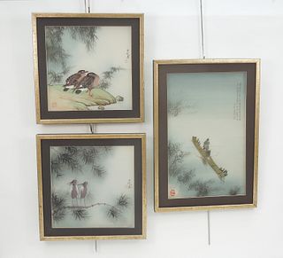 Jack Fang, 3 Paintings on Silk.