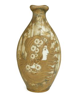 An Amphora art pottery portrait vase