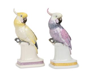 Two Karl Ens porcelain cockatoo figures