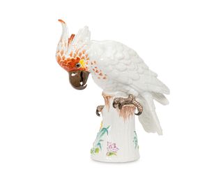 A Meissen porcelain cockatoo figure