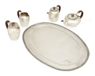A German sterling silver tea and coffee service