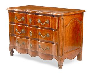 A French provincial serpentine commode