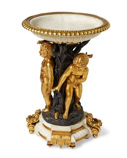 A monumental Tiffany & Co. bronze and marble centerpiece