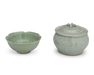 Two Chinese ceramic celadon vessels